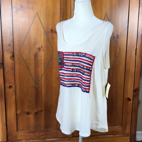 Lucky Brand tank American flag - XL - NWT - Picture 3 of 7